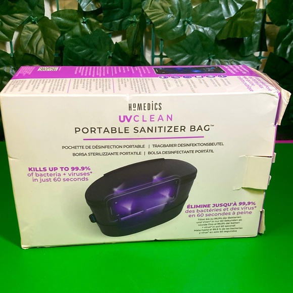 NWT Homedics UV-Clean Portable Sanitizer Bag BLACK - Picture 1 of 5